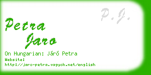 petra jaro business card