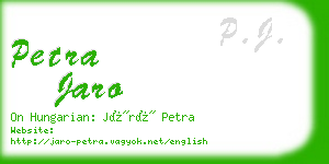 petra jaro business card